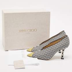 Jimmy Choo Multicolor Wool Crystal Embellished Nicole 90 Pointed Toe Pumps Size 38