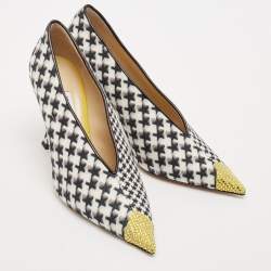 Jimmy Choo Multicolor Wool Crystal Embellished Nicole 90 Pointed Toe Pumps Size 38