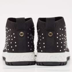 Jimmy Choo Black Knit Fabric Norway Slip On Sneakers Size 39.5
