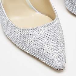 Pre Owned Jimmy Choo Ombre Silver/Pink Crystals Romy Pumps Size 39