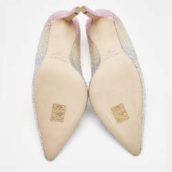 Pre Owned Jimmy Choo Ombre Silver/Pink Crystals Romy Pumps Size 39