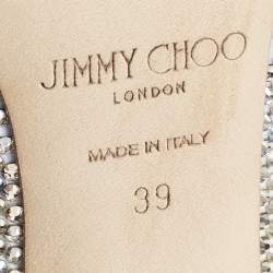 Pre Owned Jimmy Choo Ombre Silver/Pink Crystals Romy Pumps Size 39