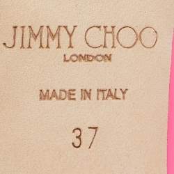 Jimmy Choo Neon Pink Patent Leather Agnes Pumps Size 37