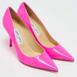 Jimmy Choo Neon Pink Patent Leather Agnes Pumps Size 37