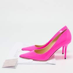 Jimmy Choo Neon Pink Patent Leather Agnes Pumps Size 37