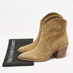 Jimmy Choo Brown Suede Pointed Toe Ankle Length Boots Size 36