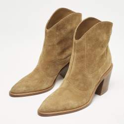 Jimmy Choo Brown Suede Pointed Toe Ankle Length Boots Size 36