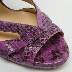 Jimmy Choo Purple Python Collar Platform Sandals Size 41