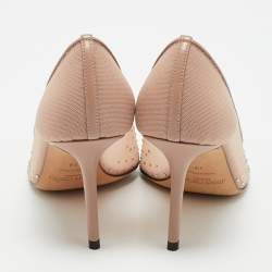 Jimmy Choo Pink Mesh Crystal Embellished Love Pumps Size 39