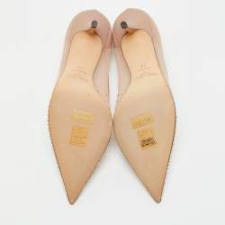 Jimmy Choo Pink Mesh Crystal Embellished Love Pumps Size 39