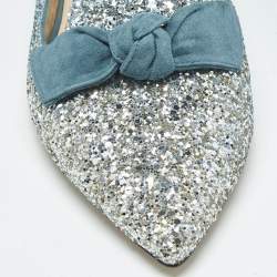 Pre Owned Jimmy Choo Ombre Blue Glitter Gabie Ballet Flats Size 36.5