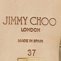 Pre Owned Jimmy Choo Gold Quilted Leather Themis Slide Sandals Size 37