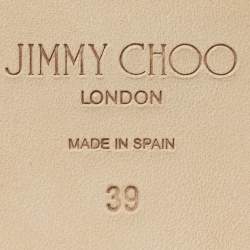 Pre Owned Jimmy Choo Black Leather Aadi Flat Slides Size 39