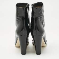 Pre Owned Jimmy Choo Black Patent Leather Mirren Ankle Boots Size 39