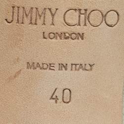 Pre Owned Jimmy Choo Gold Glitter and Mesh Aveline Ankle Strap Sandals Size 40