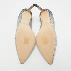 Pre Owned Jimmy Choo Silver/Blue Degrade Glitter Romy Pumps Size 41