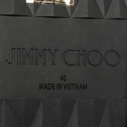 Pre Owned Jimmy Choo Grey Rubber Diamond Flat Sandals Size 40