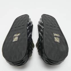 Pre Owned Jimmy Choo Grey Rubber Diamond Flat Sandals Size 40