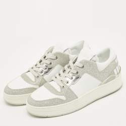 Pre Owned حذاء رياضي جيمي تشو راين جلد وغلتر متعدد الألوان برباط مقاس 37