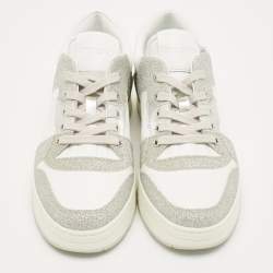 Pre Owned حذاء رياضي جيمي تشو راين جلد وغلتر متعدد الألوان برباط مقاس 37