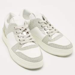 Pre Owned حذاء رياضي جيمي تشو راين جلد وغلتر متعدد الألوان برباط مقاس 37