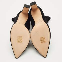 Pre Owned Jimmy Choo Black Lurex Fabric Ankle Length Boots Size 40.5