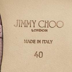 Pre Owned Jimmy Choo Pink Lizard Embossed Leather Diamond Tilda Ballet Flats Size 40