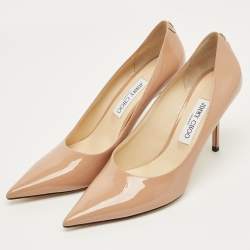 Pre Owned Jimmy Choo Ballet Pink Patent Leather Love Pointed Toe Pumps Size 40