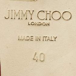 Pre Owned Jimmy Choo Red Suede Rise 50 Knee Length Boots Size 40