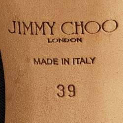 مملوكة مسبقًا Jimmy Choo Size 39 Black Leather and Mesh Open Toe Over The Knee Boots