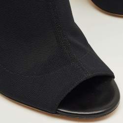 مملوكة مسبقًا Jimmy Choo Size 39 Black Leather and Mesh Open Toe Over The Knee Boots