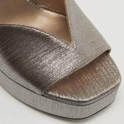 Pre Owned Jimmy Choo Karli Size 38.5 Gold Leather Ankle Strap Sandals