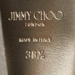 Pre Owned Jimmy Choo Karli Size 38.5 Gold Leather Ankle Strap Sandals