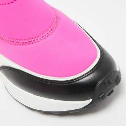 Pre Owned Jimmy Choo Memphis Size 39.5 Fuchsia Neoprene Slip On Sneakers