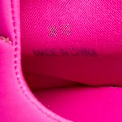 Pre Owned Jimmy Choo Memphis Size 39.5 Fuchsia Neoprene Slip On Sneakers