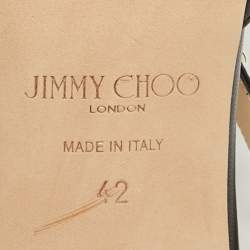 Pre Owned خُفَّ أسود جلدي جيمي تشو روس مقاس 42