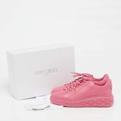 Pre Owned Jimmy Choo Diamond Light Maxi Size 42 Pink Leather Low Top Sneakers
