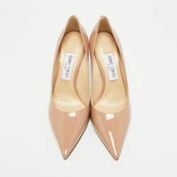 Pre Owned Jimmy Choo Love Size 38.5 Dusty Pink Patent Leather Pumps