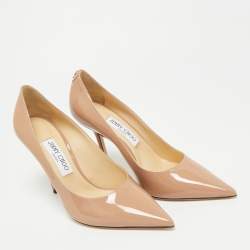 Pre Owned Jimmy Choo Love Size 38.5 Dusty Pink Patent Leather Pumps