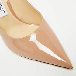 Pre Owned Jimmy Choo Love Size 38.5 Dusty Pink Patent Leather Pumps