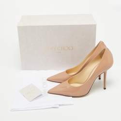 Pre Owned Jimmy Choo Love Size 38.5 Dusty Pink Patent Leather Pumps