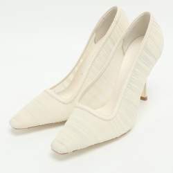 Pre Owned Jimmy Choo Lotta Size 38.5 White Tulle Pumps