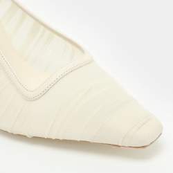 Pre Owned Jimmy Choo Lotta Size 38.5 White Tulle Pumps