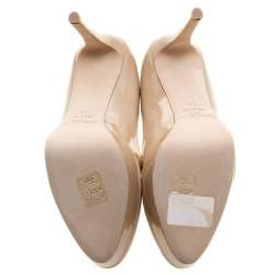 Pre Owned حذاء كعب عالي جيمي تشو أليكس جلد لامع نعل سميك مقاس 39