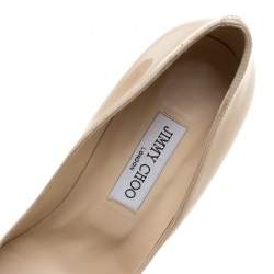 Pre Owned حذاء كعب عالي جيمي تشو أليكس جلد لامع نعل سميك مقاس 39