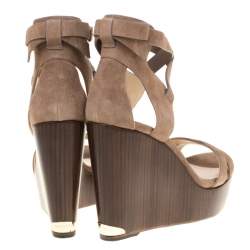 Pre Owned صندل جيمي تشو ناعومي سيويد بنفسجي بسيور متعاكسة فيونكة مزينة كعب روكي مقاس 41