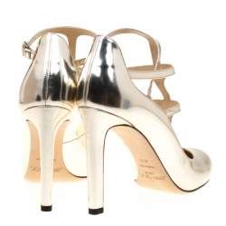 Jimmy Choo Metallic Gold Leather Doll Caged Round Toe Pumps Size 40.5