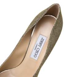 Pre Owned حذاء كعب عالي جيمي تشو نعل سميك مقدمة مفتوحة دهليا أربطة بنفسجي ميتالك مقاس 38