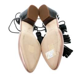 Pre Owned Jimmy Choo Beige Satin And Metallic Grey Leather Duchess Ankle Wrap Sandals Size 40 