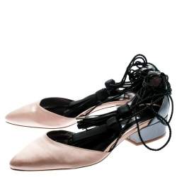 Pre Owned Jimmy Choo Beige Satin And Metallic Grey Leather Duchess Ankle Wrap Sandals Size 40 